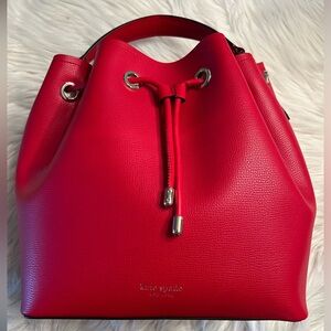NWT kate spade new york vivian bucket bag hot chili red